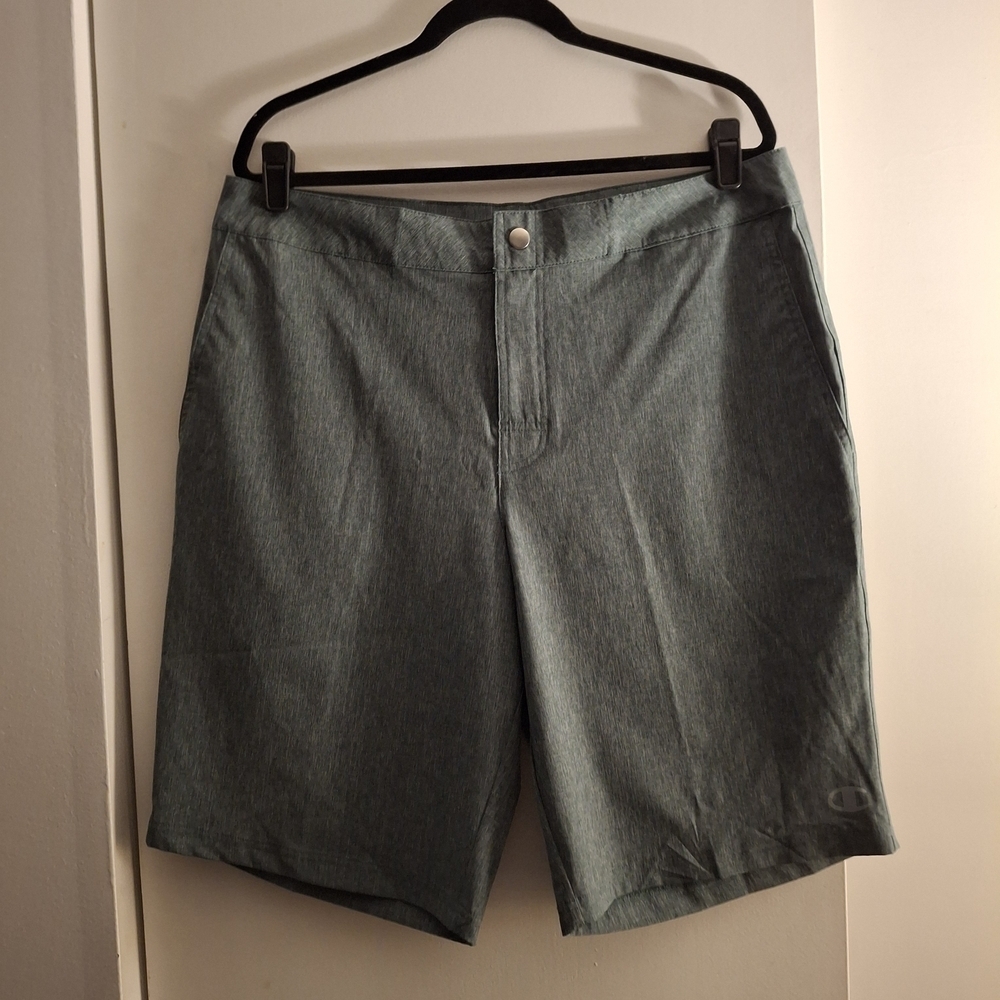 Champion Women's Heathered Green Lightweight Flat Front Shorts